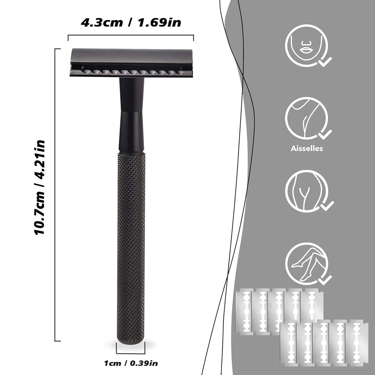 Safety Razor Handle - Navalha de Segurança Masculina com Cabo